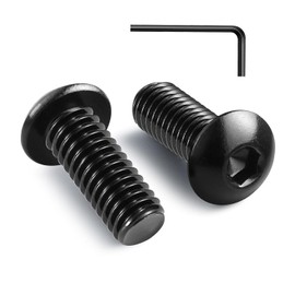 Pack of 20 M6 x 20 mm Rounded Head Screws Hexagon Socket Button Head Screws Stainless Steel A2 Screws Black with Allen Key