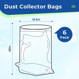 Ximoon 709563 Dust Collector Bag Replacement for JET Dust Collection DC-1100VX DC-1200VX 19.5"Dia Plastic Lower Collection Bags - 6 Pack
