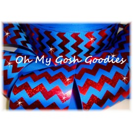 3" RED HOLOGRAM CHEVRON GLITTER METALLIC FOIL BLING GROSGRAIN RIBBON CHEER ROYAL