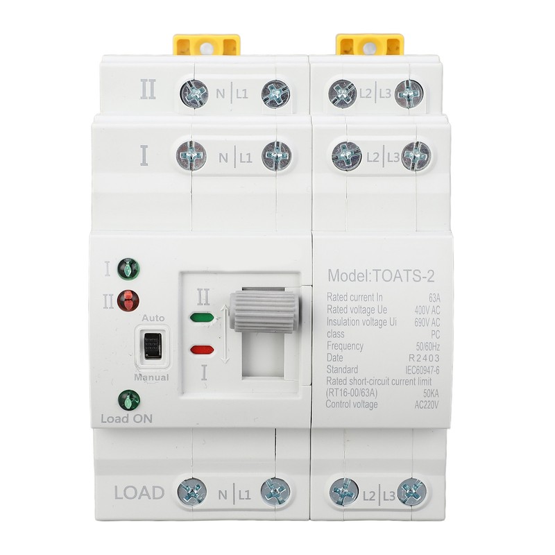 Dual Power Automatic Transfer Switch 4P 63A Emergency Generator Changeover