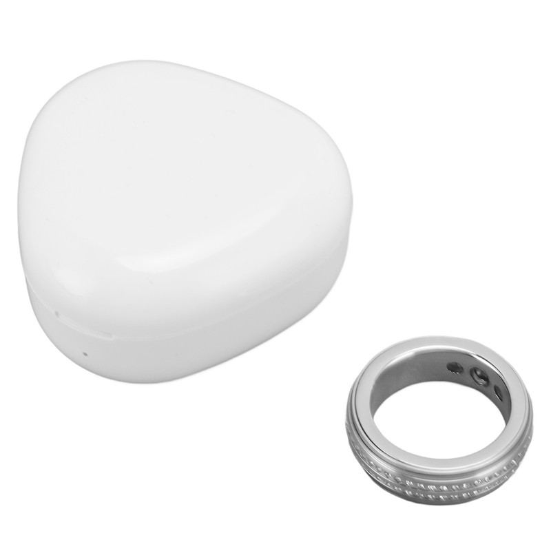 Smart Activity Tracker Ring With Charging Case Rhinestone Decorative IP67