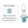 Doraler Travel Turtle Keyring With Birthstone, Travel Turtle Keychain,Safe Handbag