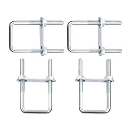 DTGN M8 x 40 x 100mm (Screw Diameter x Width x Length) Square U-Bolts Set of 4 - Ideal for Trailer Pipe Replacement Parts Carbon Steel U-Bolts