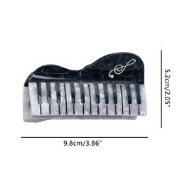 Novelty Piano Hair Clip,Acetate Hair Clip,Big Claw Clip for Women,Funny Hair Claw Clip,Black
