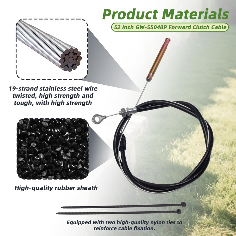 GW-55048P Forward Clutch Cable Compatible with Troy Bilt Bronco Tiller