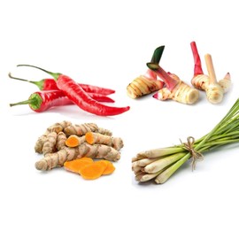 Pamai Pai® 400 g Thai Vegetable Set: Turmeric, Galangal, Lemongrass, Red Thai Chilli, Fresh