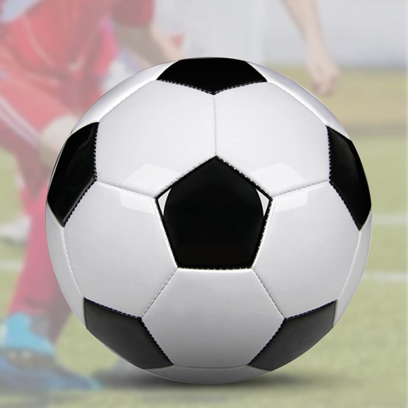 Lrtzizy Size 5 Training Balls PU Leather Black Football Football