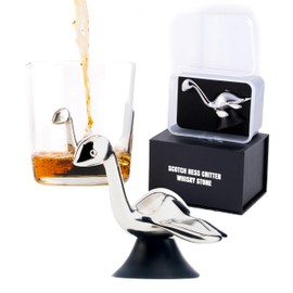 Loch Ness Whisky Chilling Stone – Stainless Steel Reusable Ice Cube | Novelty Bar Accessory for Father's Day, Whisky, Bourbon, Scotch & Cocktail Lovers (Gift Box)