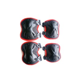 starlingukpk Quality Inline Roller Skating/Skateboard/Biking/Paint Ball Padded Knee Pads Elbow Pads (Red Black)