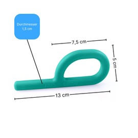 ARK® Grabber Standard in Smooth or Textured with Easy Handling for Children Thanks to Loop Shape Including ATC Care Instructions - Jaw Motor Skill, Biting Block, Chewing, Teething (Smooth, Medium -