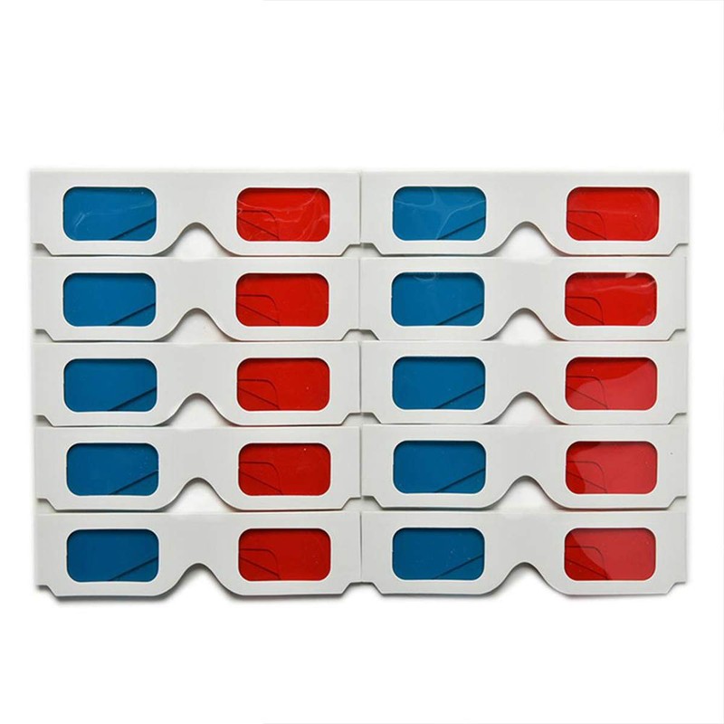TARANDUS 3D Glasses for Movies Red/Cyan Cardboard 3D Glasses in