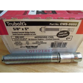 RedHead Box of 10 CWS-5850 Red Head Trubolt Seismic 5/8" x 5" Concrete Wedge Anchor