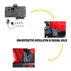 JINCHEN Black Rear License Plate Holder Frame with License Plates Mounting Bracket Compatible with Jeep Wrangler JK 2007-2017