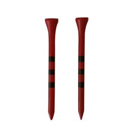 Golf Tees Etc. 2 3/4" & 3 1/4" Wooden Golf Tees with Precision Height Stripes - Pack of 100 (Red/Black or White/Black) (3 1/4", Red/Black Stripes)