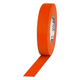 1" Width ProTapes Pro Gaff Premium Matte Cloth Gaffer's Tape With Rubber Adhesive, 50 yds Length x, Fluorescent Orange (Pack of 1)