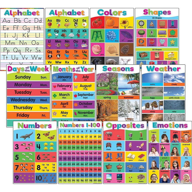 Teacher Created Resources Colorful Early Learning Educational Poster Pack (TCR7456)