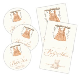 40 Pcs Baby Shower Stickers Set - Thanks for Celebrating Sticker - 20 Round Stickers & 20 Adhesive Tags for Gift Wrapping, Envelope Seals, Gender Reveal, Party Favor & Supplies - A03