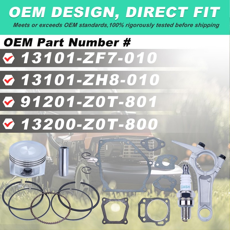 Adefol 68mm Piston Ring Kit with Connecting Rod Full Gasket