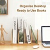 Deefielly Cookbook Organizer, Wooden Countertop Bookshelf, Space-Saving Recipe Book Storage