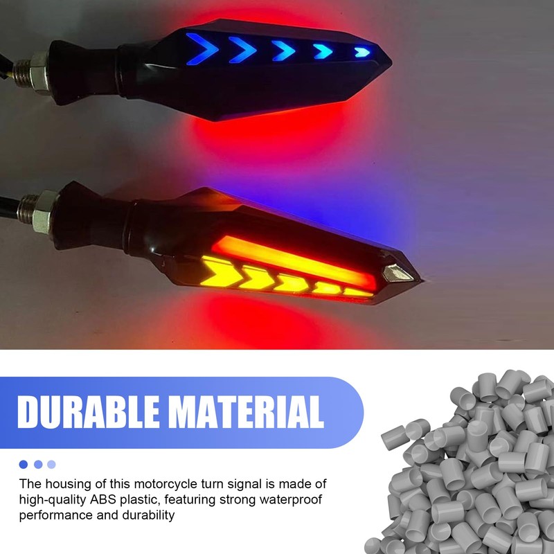 MOXRUQ 4-Pack LED Motorcycle Turn Signals, Universal Arrow Flowing Blinkers