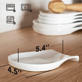 Soporte de cuchara de cerámica de limón, soporte de cuchara verde claro para encimera de cocina, decoración de limón, 4.5 pulgadas
