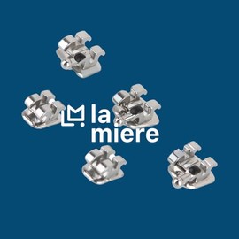 LA MIERE Brackets de ortodoncia metálicos estándar MBT, ranuras de 0,018, 3-4-5, con gancho, 20 unidades por paquete, 10 unidades