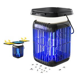 ZENO Dual-Panel Foldable Solar Bug Zapper Lantern, IP65 Water Resistant Pest Control Device, Solar & USB Rechargeable Mosquito Killer, Indoor Outdoor Portable Insect Trap for Home, Backyard, Camping