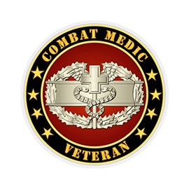 Kiss-Cut Stickers - Army - Combat Medic Veteran (4"x4", Transparent)