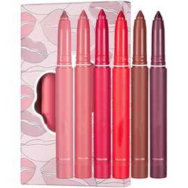 12 Color Rotating Sharpenable Matte Lipstick Pencils, Lipstick Matte, Non-stick Cup, Matte Lip Liner Pencil Set, Lasting Wear Smudge Velvety Feel Lipstick For All Skin (B)