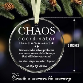 Chaos Coordinator Christmas Ornament - Thank You Gifts for Women, Boss, Coworker, Teacher, Mom, Office Gifts, Appreciation Gifts - Christmas Decorations Ceramic Ornament