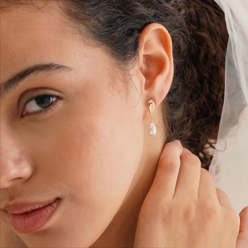Pendientes De Perlas, Exquisito Regalo De Novia Para Mujer.