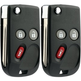 KeylessOption Keyless Entry Remote Fob Car Flip Ignition Key Replacement for Trailblazer Envoy (Pack of 2)