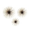 Homeroots Set Of 3 Starburst Black And Gold Metal Wall