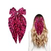 Bliceon Leopard Hair Bow Clip with Long Tail - Leopard Print Bow Hair Clip, Fashion Hair Accessories for Women and Girls, for Cosplay and Everyday Styling - Pink