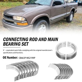 MS-2199A STD Rod Main Bearing Set Main Bearings and Rod Bearings Set Fits V8 Vortec 4.8L 5.3L 5.7L 6.0L 6.2L 1999-2016, Replaces MS2199A MB5293SI MS-2199P 7298MA CR807SI CB663 CB663P