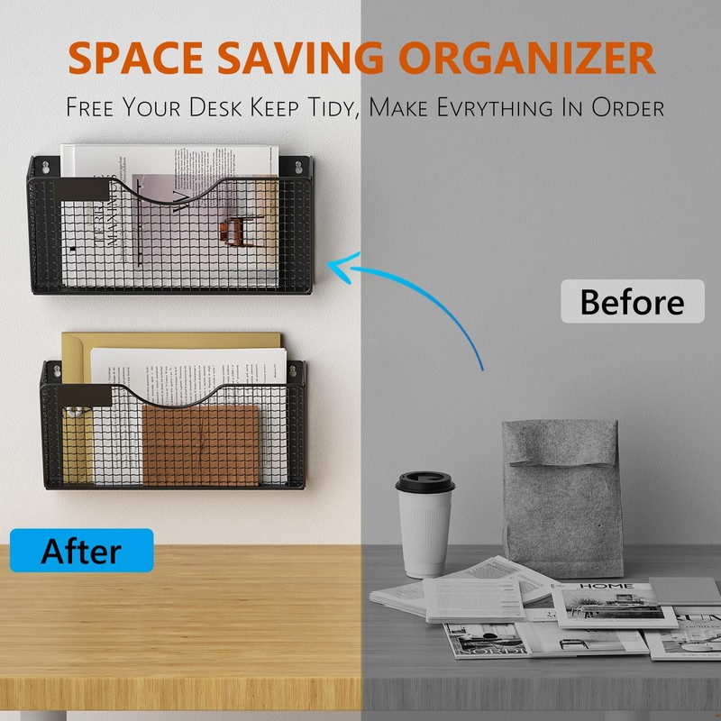MFTEK Magnetic File Holder, 2 Pockets Magnetic File Folder Holder