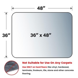 Yecaye Office Chair Mat for Hardwood Floor, 36" x 48" Clear Computer Desk Chair Mat, PVC Heavy Duty Floor Protector for Rolling Chairs, Can't be Used on Carpet(Transparent, 36" x 48")