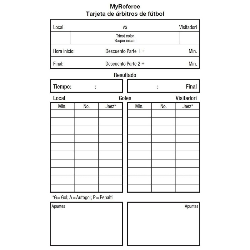 MyReferee Referee Game Note Cards Football Pack of 100 New