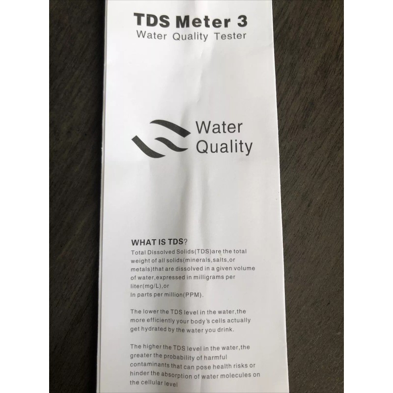 TDS Meter 3 Quality Water Tester