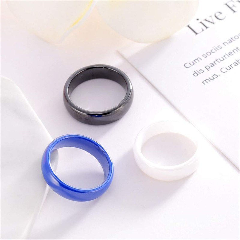 PAURO Women's Classic Engagement Wedding Band Rings Ceramic, Ceramic