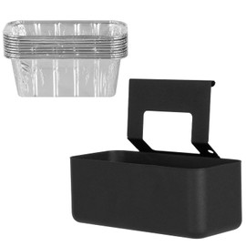 Grease Cup Tray and Aluminum Drip Pans(10 Pack) for Blackstone 17" & 22" Griddles, Grease Cup with Coated Steel