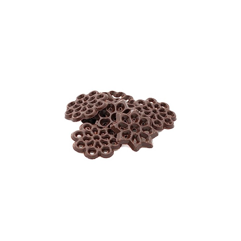 Flat Chocolate Filigree Discs, OliveNation Chocolate Filigree Decorations Round, 3