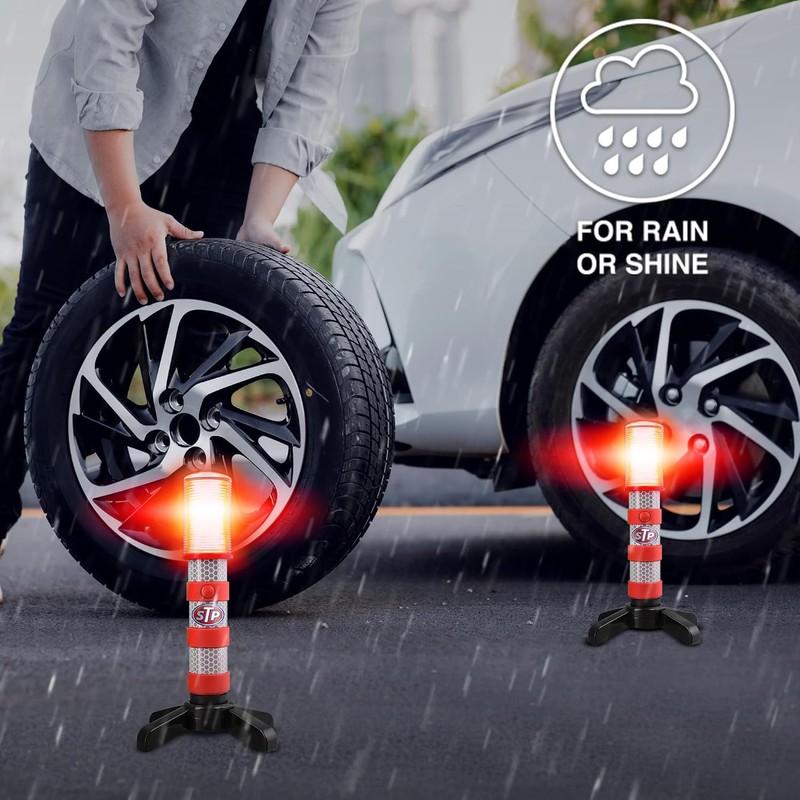 XTREME STP Emergency LED Road Flares, 3 Separate Lighting Modes: