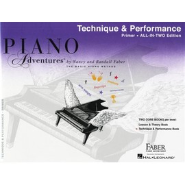 Faber Piano Adventures All in Two Primer Technique & Performance Book: Technique & Performance - Anglicised Edition, Purple/White: All-In-Two Edition