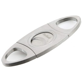 BigSmoke Edelstahl Zigarrenschneider - Silber Cutter mit Doppelklinge zum Abschneiden des Zigarrenendes, geeignet für sämtliche Zigarrengrößen.