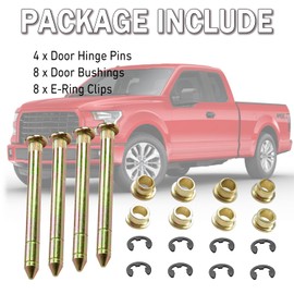 Door Hinge Pins Bushings Kit Compatible with Ford F150 F250 F350 Bronco F100 Door Hinge Roller Pin 4 Pins 2 Door