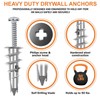 Shopexa 50pk Plasterboard Fixings, Heavy Duty Plasterboard Wall Plug Anchors