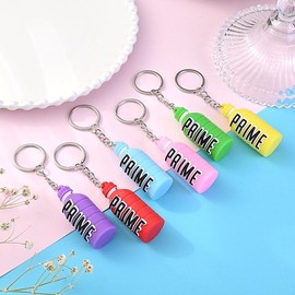 XiangSKY Prime Keychain Bottle 6 Pack Keyring Drink Bottle Keychain for Bags, Wingmirrors, Keysets and More for Men and Women, Ideal for Gift