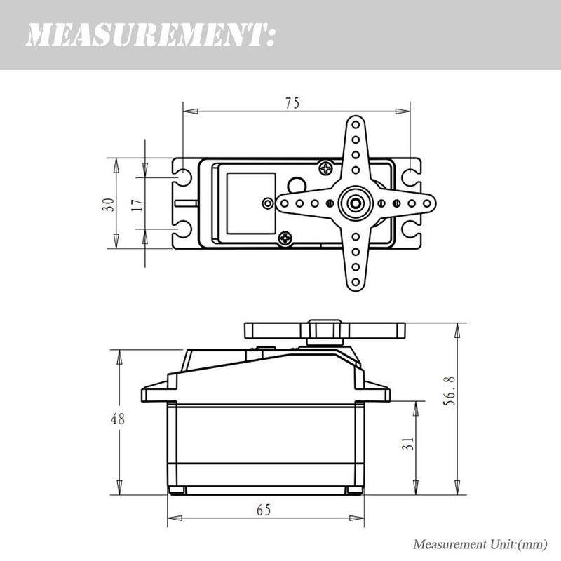 ANNIMOS 60KG Digital Servo 8.4V High Voltage Stainless Steel Gear