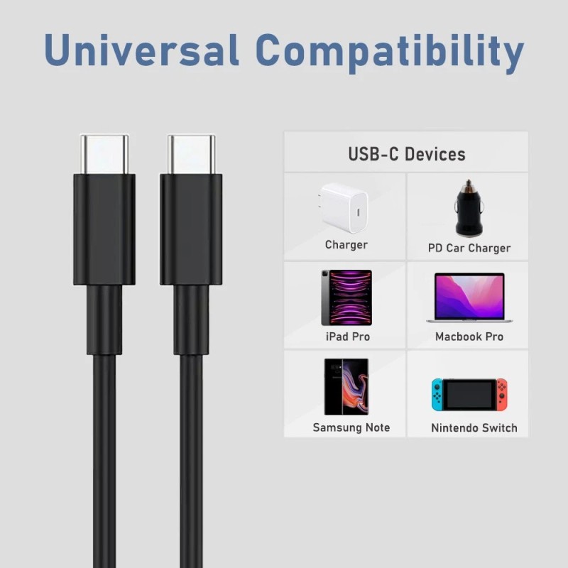 Universal, For Cricket B2G1 USB C-USB C Cable 3A Charger